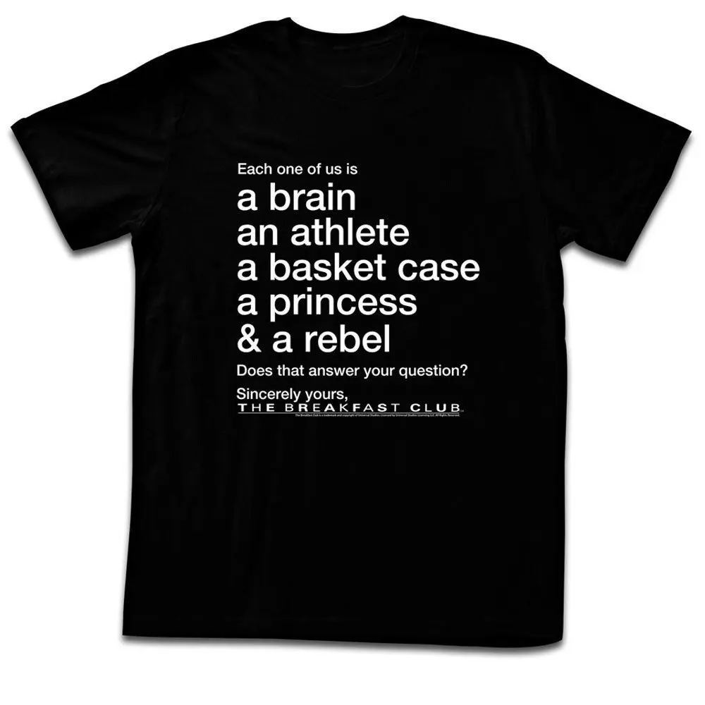 The Breakfast Club Question Black T Shirt