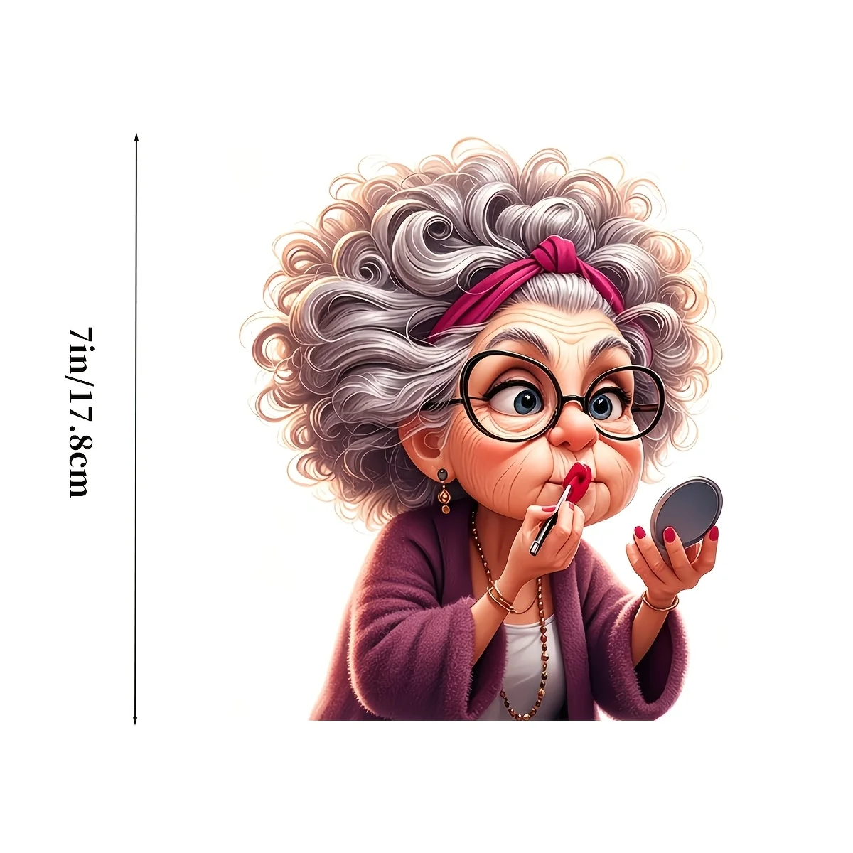 17.78cm Makeup Grandma Vinyl Decal Sticker for Laptop,Water Bottle,Truck,Phone,Motorcycle,Window,Wall,Cup