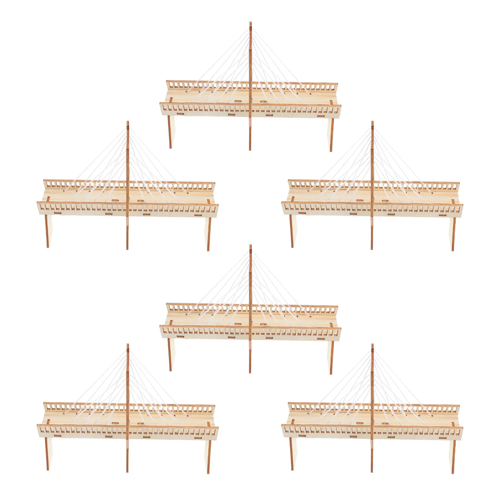 

6Sets Science Kits DIY Cable-Stayed Bridge Creative Stem Project Hands-on Learning Wooden Assembly Engineering Fun Experiment
