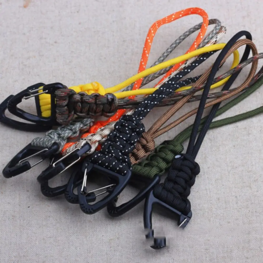 

Triangle Buckle Paracord Keychain High Strength Multifunctional Braided Woven Keychain 20cm Anti-lost Parachute Cord Carabiner