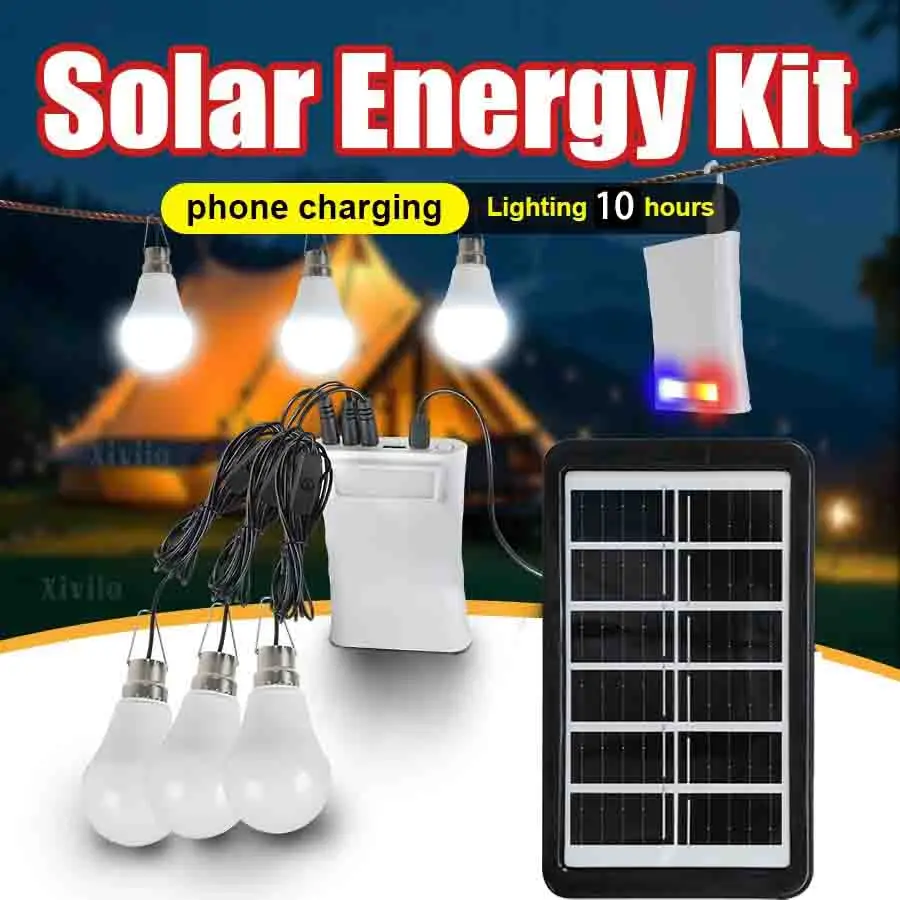 Solar Charging Light Emergency Light And Camping Light Light Household Power Outage Emergency Lighting Rechargeable Light Bulb