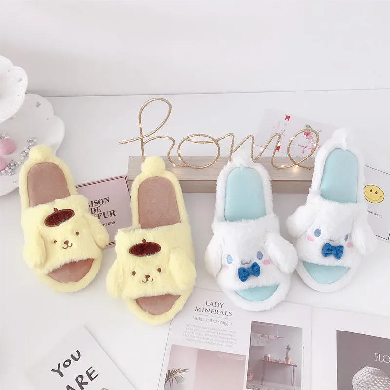 Girl Indoor Cute Slippers Cute Dog Penguin Home Indoor Shoes Non-slip Flat Casual Floor Slippers Rubber Bottom Waterproof