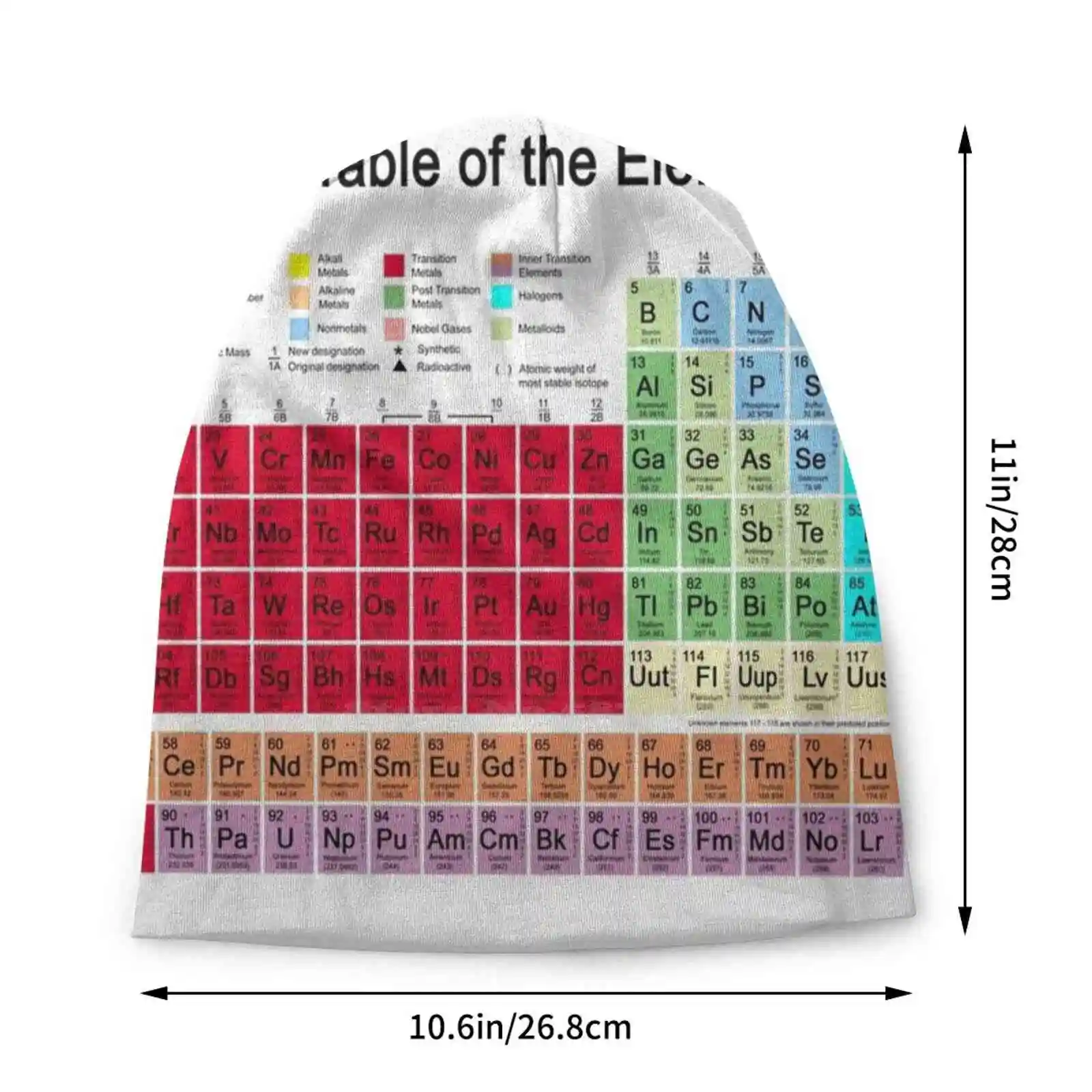 Periodic Table Of The Knitted Hat Warm Beanie Outdoor Caps Atoms Chemical Chemistry Copernicium Dmitri Mendeleev Classification