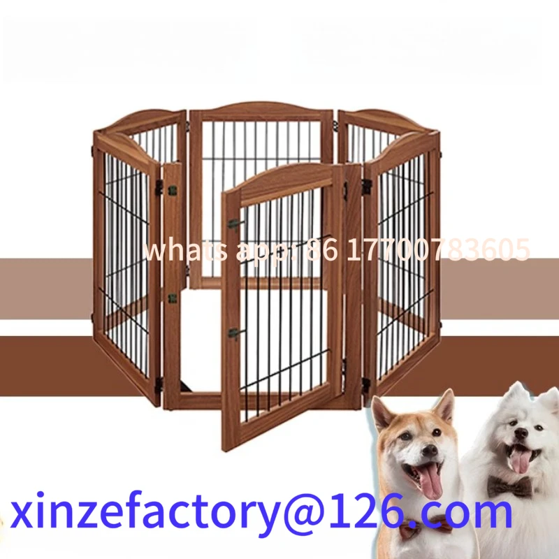 

Customizable Large Folding Pet Fences Door Cute Portable Dogs Playpen Indoor Gate Free Combination Dog Fences Anti Escape Pets S