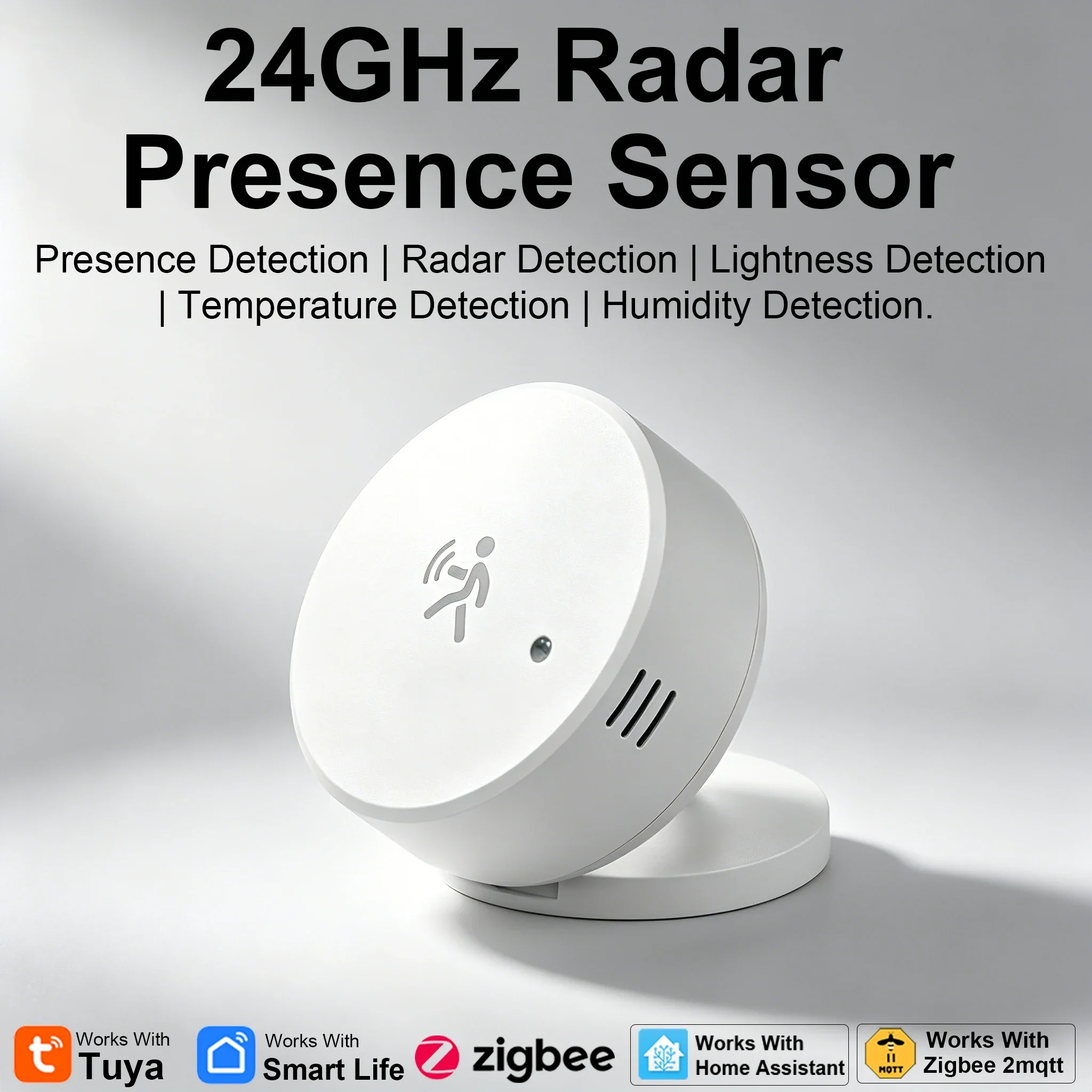 Tuya ZigBee 24GHz MMWave Radar Human Presence Sensor Motion Detector With Temperature Humidity Brightness Sensor Support HA Z2M
