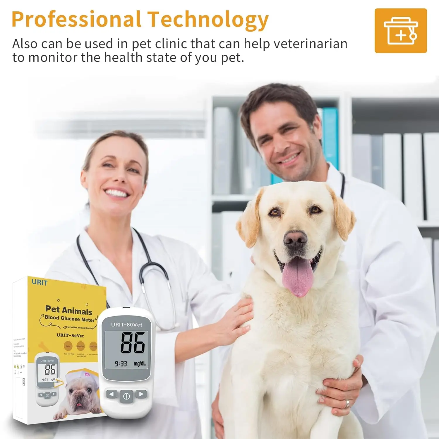 Kit de surveillance du glucose pour chiens et chats, moniteur de glycémie pour animaux de compagnie avec navette facile et indolore, kits sans codage avec 50 bandes
