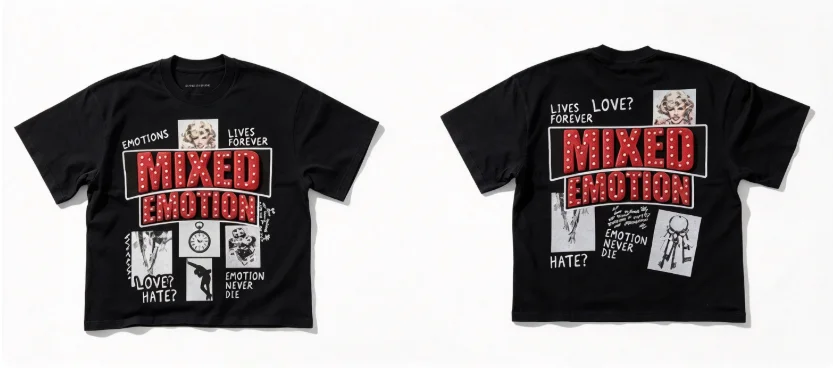 2026 new Best-Seller Trending Collage Graphic Oversized Short Sleeve T-Shirt, Streetwear Enthusiasts Daily Wear Item
