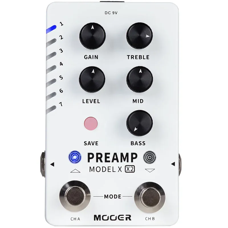 MOOER Preamp Model X X2 تأثيرات الجيتار دواسة Preamp مع 14 فتحة حفظ مسبقة مدمجة 3 خزانة محاكاة أجزاء الغيتار الكهربائي