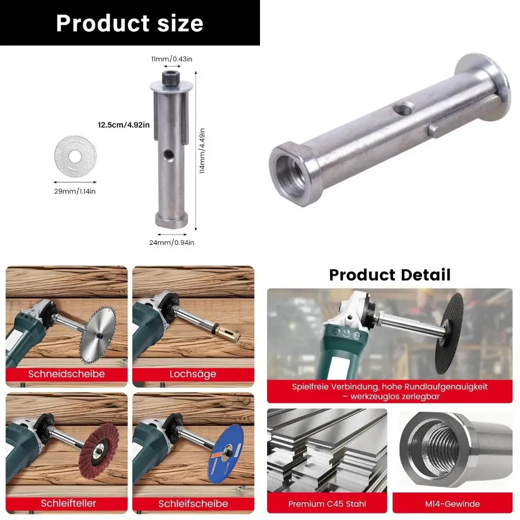 

Прецизионный резьбовой адаптер M14 для шлифования и полировки углов шлифовальной машины, удлинительный вал, шлифовальный