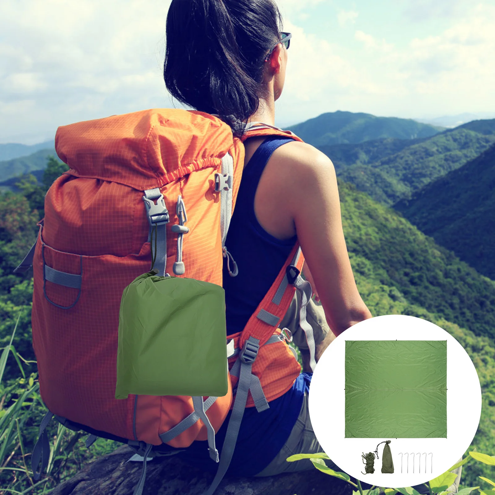 

Waterproof Sunshade Tent Uv Protection Tarp Camping Outdoor Heat Insulating Shelter For Beach Garden Hiking Tarpaulin Shade