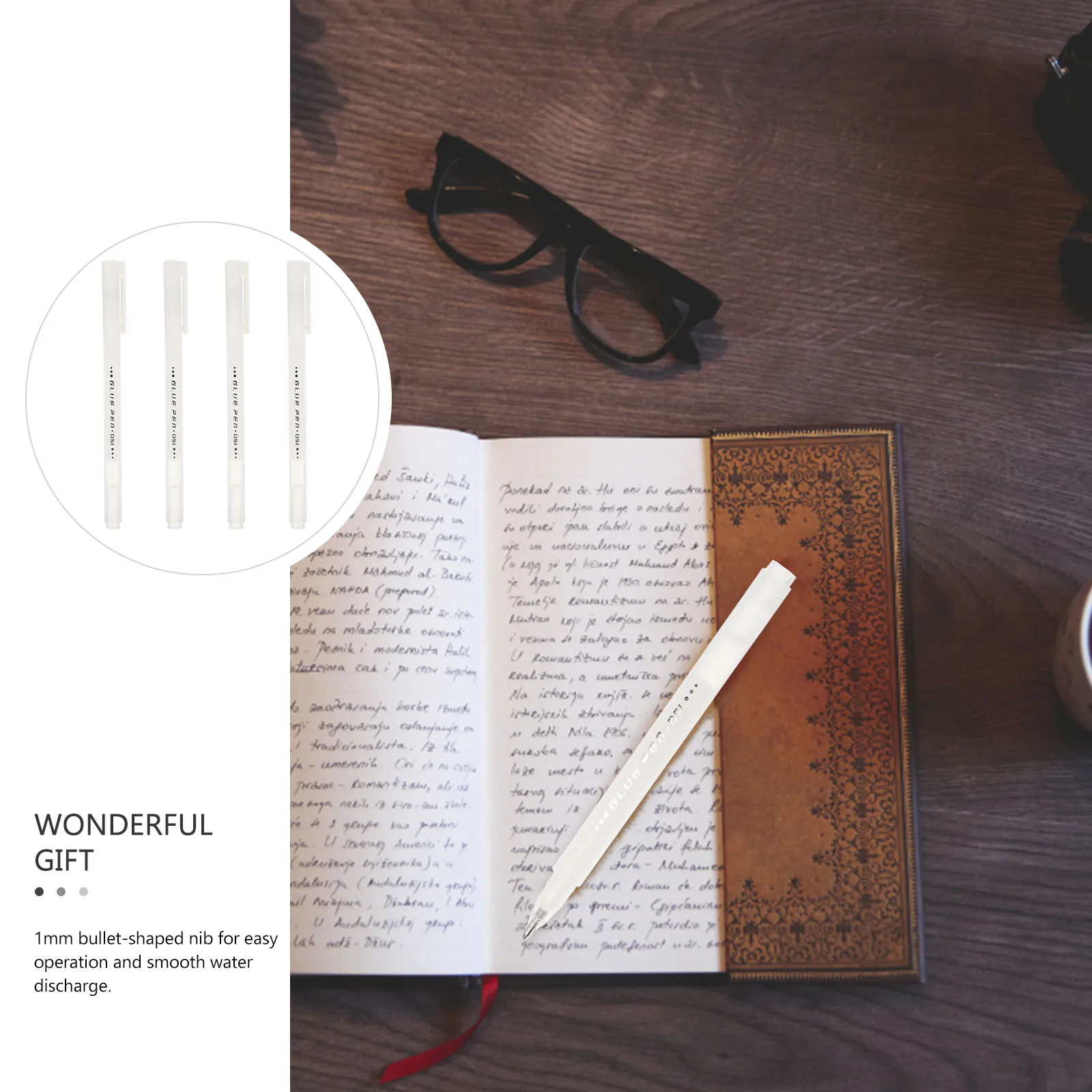 4 Pcs Glue Stick Pen Cute Sticks Aesthetic Handbook Quick Drying Bulk Classroom Toddler