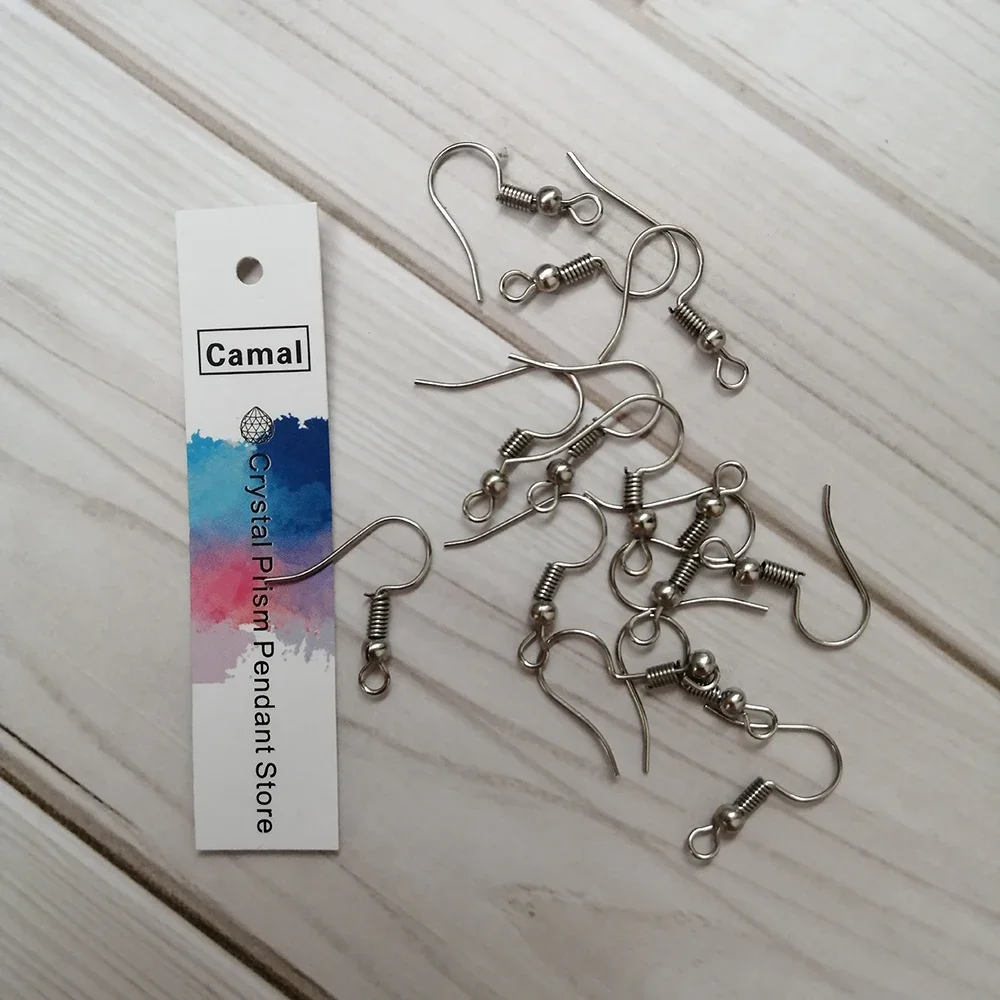 Camal 50pcs 크리스탈 프리즘 구슬 샹들리에 펜던트 조명 액세서리에 대 한 20mm 크롬 귀걸이 핀 후크 금속 커넥터