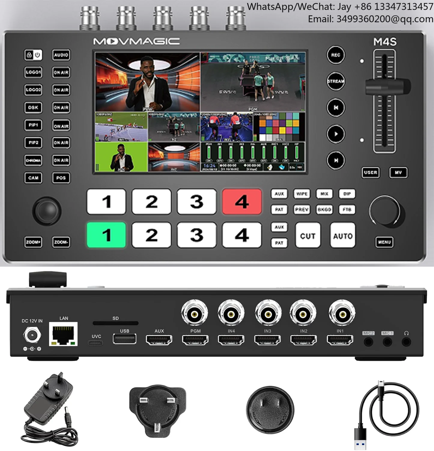 

5 Channels M4S 4K SDI Video Switcher For Live Streaming And Switching Video Via OBS & Vmix Supporting Control Multi PTZ Cameras