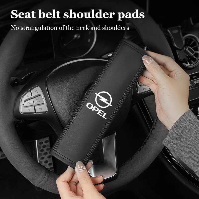 Car Seat Belt Shoulder Cover Leather Adjustable Shoulder Pads For Opel Corsa Astra Insignia Vectra Zafira Meriva Mokka Grandland