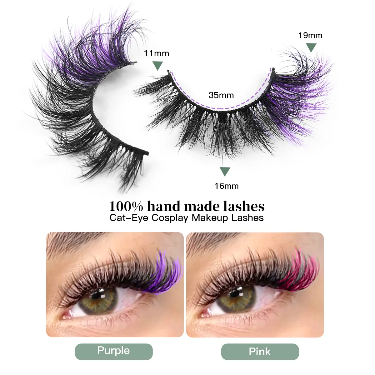 10 Pairs Colored False Eyelashes Dramatic Eyelash Extension Natural Fluffy Lashes Soft Thick Fake Lash Daily Dating Makeup