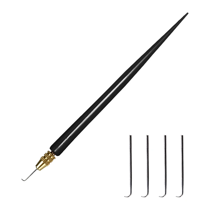 Lace Wig Ventilating Needle Kit, 4Pcs with Plastic Holder