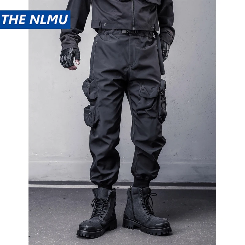 

Men's Tactical Cargo Pants 2025 New Streetwear Joggers with Multi-Pockets Black Utility Work Pants Elastic Waist Casual Trousers