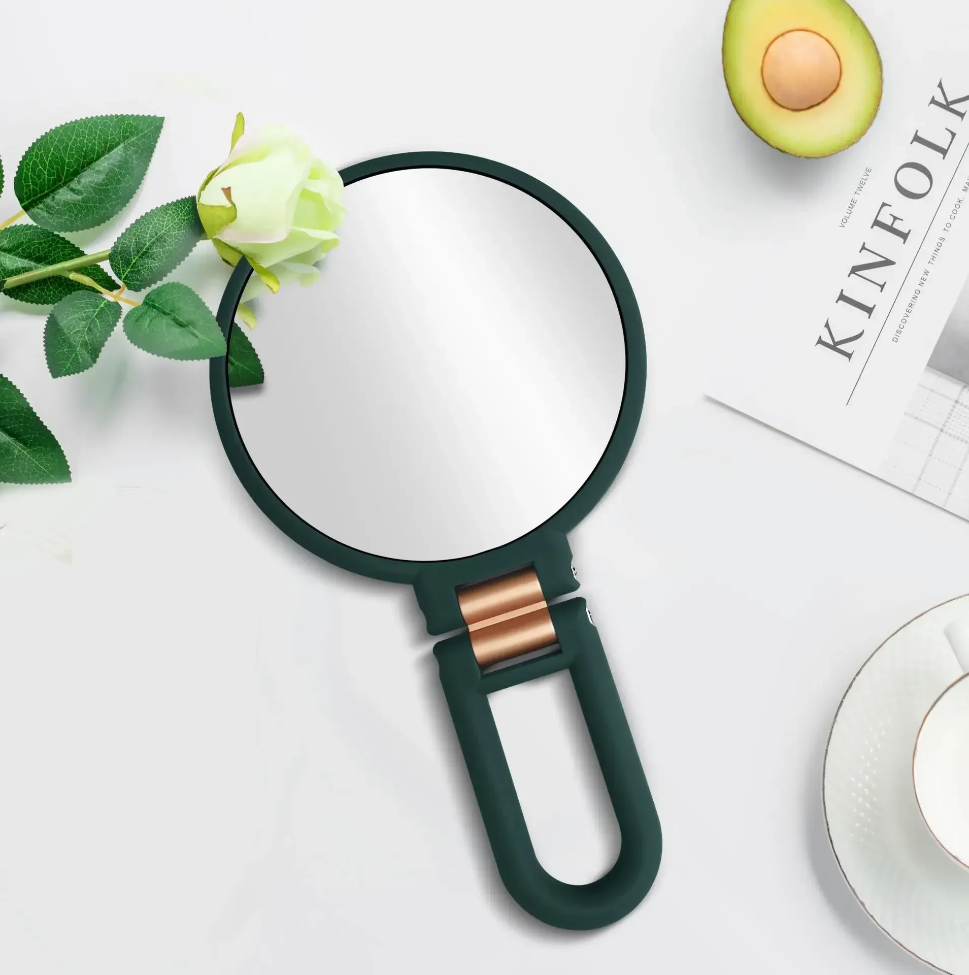 Tragbare Reise-Make-up-Tools – tragbarer, zusammenklappbarer, doppelseitiger Make-up-Kosmetikspiegel – 2/5/10/15-facher Vergrößerungs-Handspiegel