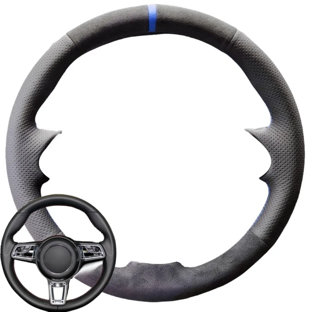 

Оригинальный чехол на руль по индивидуальному заказу для Porsche Cayenne Macan Panamera 911 996 997 959, с использованием замши и искусственной кожи