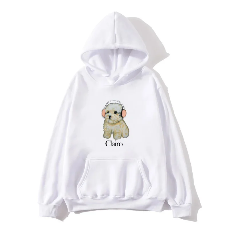 Clairo-メンズとレディースのトップスフード付きセーター楽しい犬柄新しい原宿ファッションパーカー2025秋冬コットンパーカー