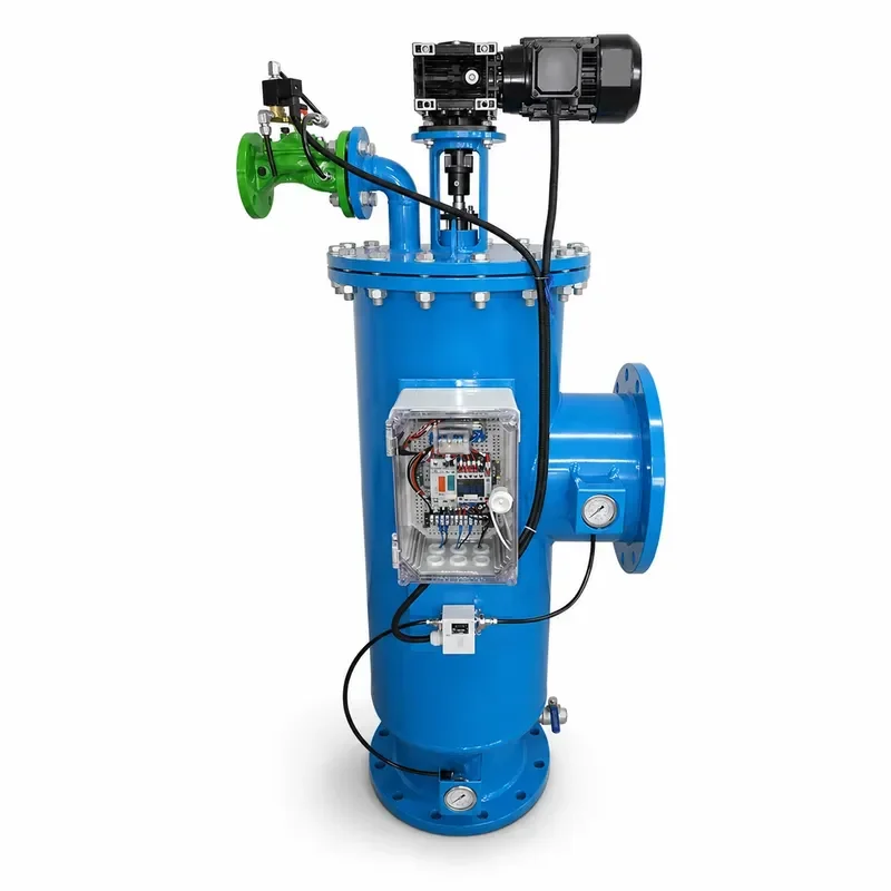 Automatic self-cleaning screen filter with electric brush for industrial process water, cooling water, and wastewater
