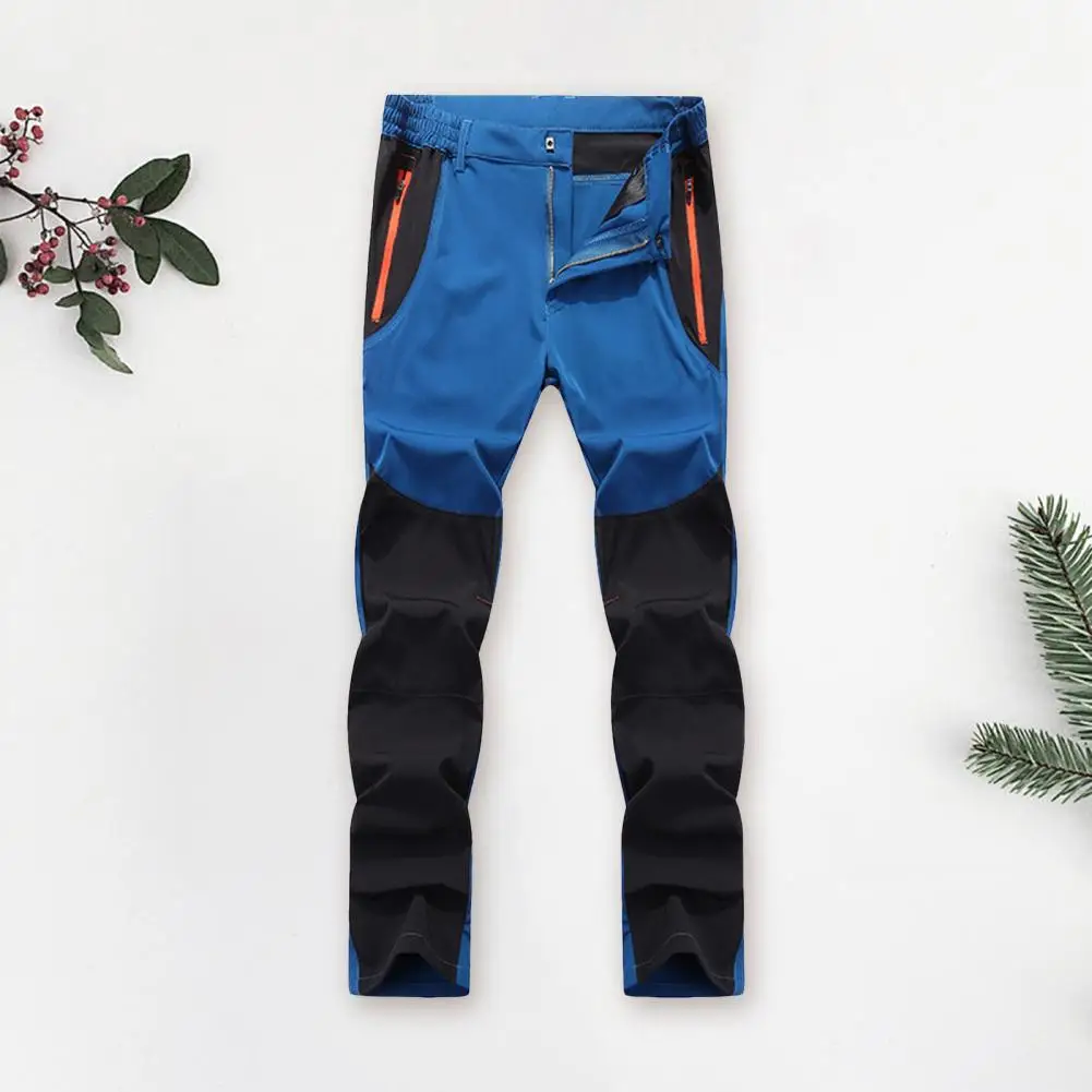 

Contrasting Color Design Pants Durable Waterproof Outdoor Pants with Stretchy Fabric Multiple Pockets for Fishing Climbing