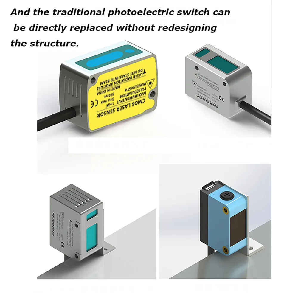 0.1mm Accuracy Non‑Contact Laser Distance Sensor 40‑1000mm Range for Industry Laser Displacement Sensor 485