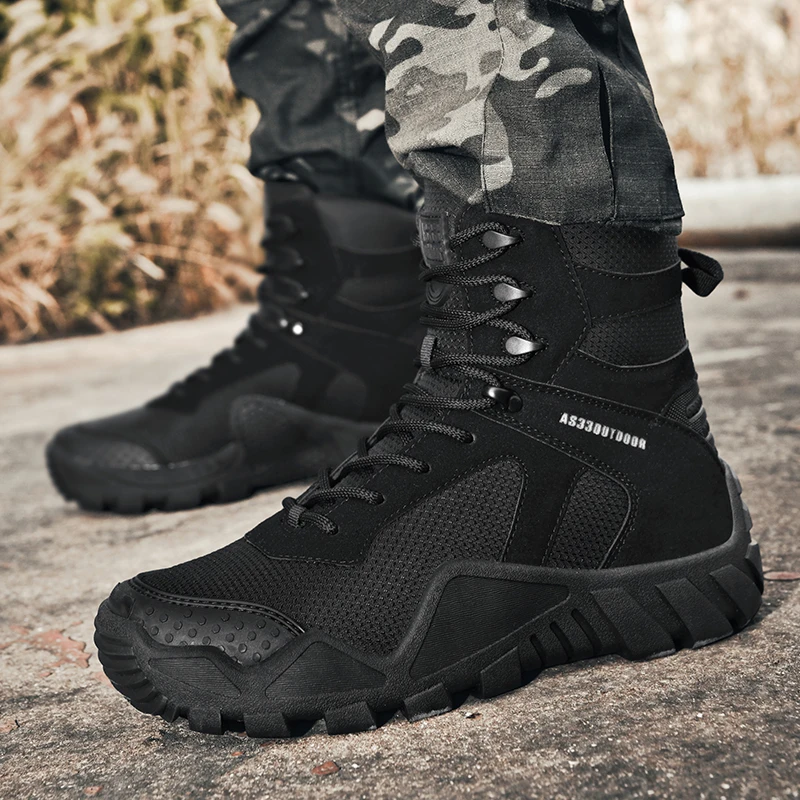 Men Ankle Boot Men\'s Military Boots Combat Tactical Army Boots Men Shoes Outdoor Work Shoes Special Force Desert Boots Motocycle