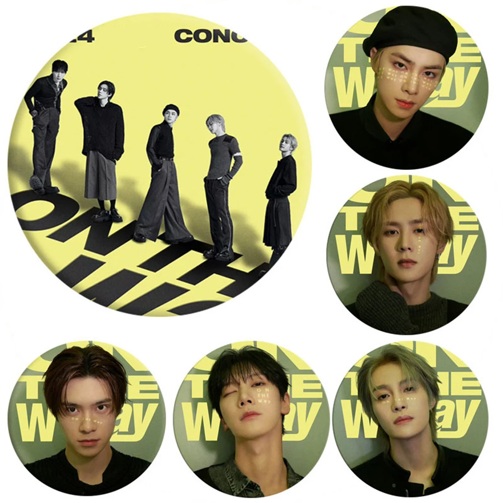 KPOP Hendery Kun Ten ON THE WAY Tinplate Badge Mirror Keyring Xiaojun Yangyang Brooches Pins Bag Accessory Fans Collection Gifts