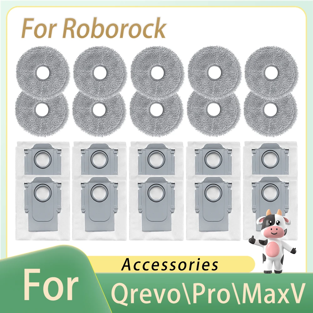 Dust Bag For Roborock Q Revo\\Qrevo Pro\\Qrevo S\\MaxV Part Consumable Mop Cloth High Capacity Garbage Bag Mop Pad Accessories 2.7L