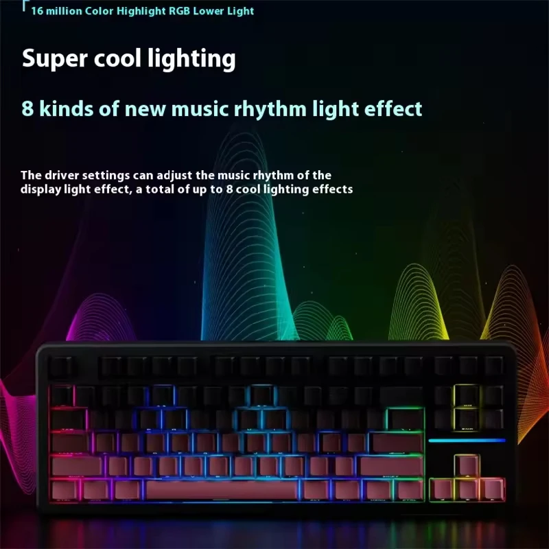 

EWEADN X87 Wireless Mechanical Keyboard Customizable Hot-swappable Magnetic Switch RGB Macro Definition Gaming Keyboard