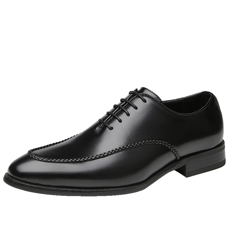 2025 Business Men Shoes Classic Leather Formal Dress Shoes For Men Breathable Pointed Toe Office Wedding Shoes Mens Oxford Shoes