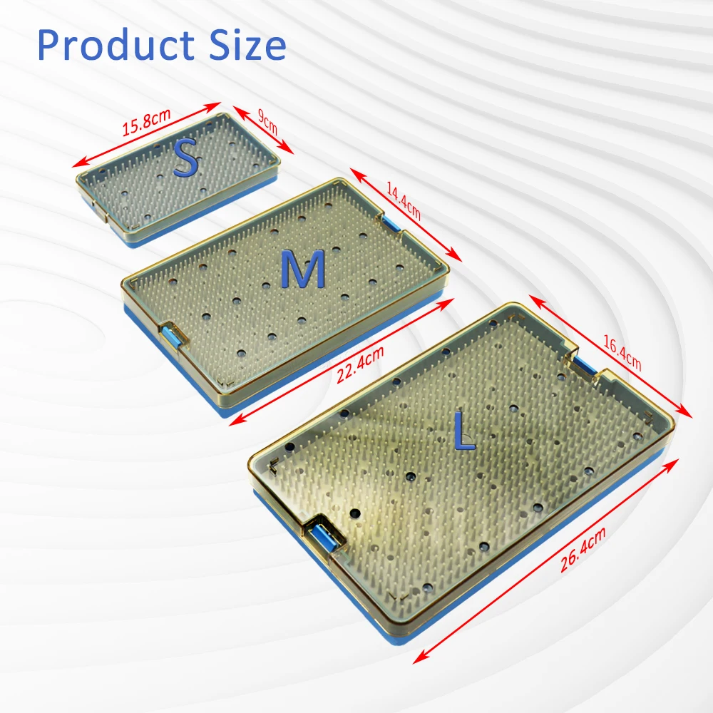 Partitioned Dental Sterilizing Box - Silicone Material with Anti-Slip Grooves for Instrument Fixing