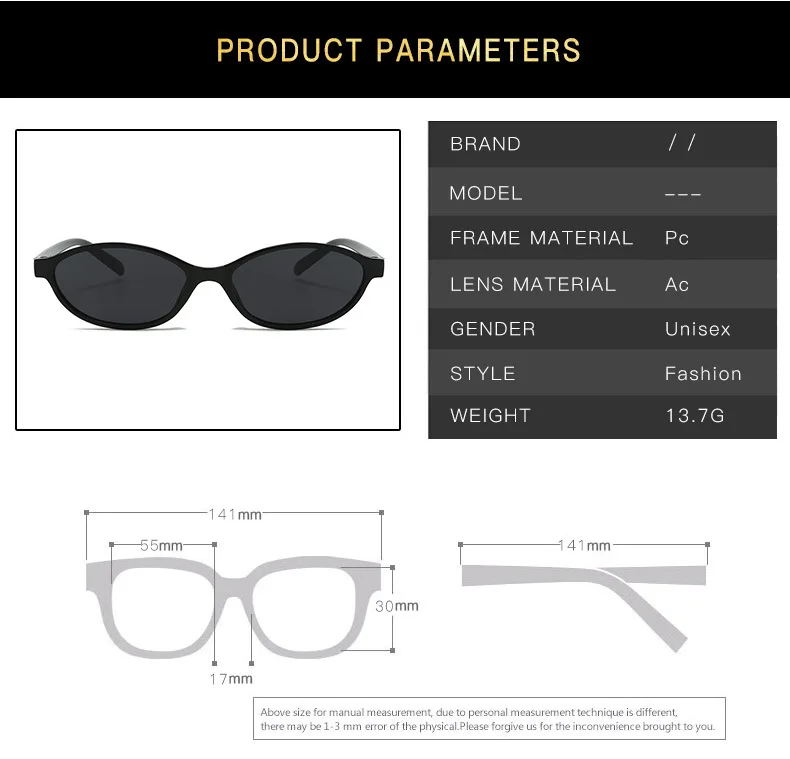 Retro Oval Frame Sunglasses Fashion Personalized Trendy Small Frame Sunglasses Punk Cat Eyes Sunshade Sun Protection Glasses