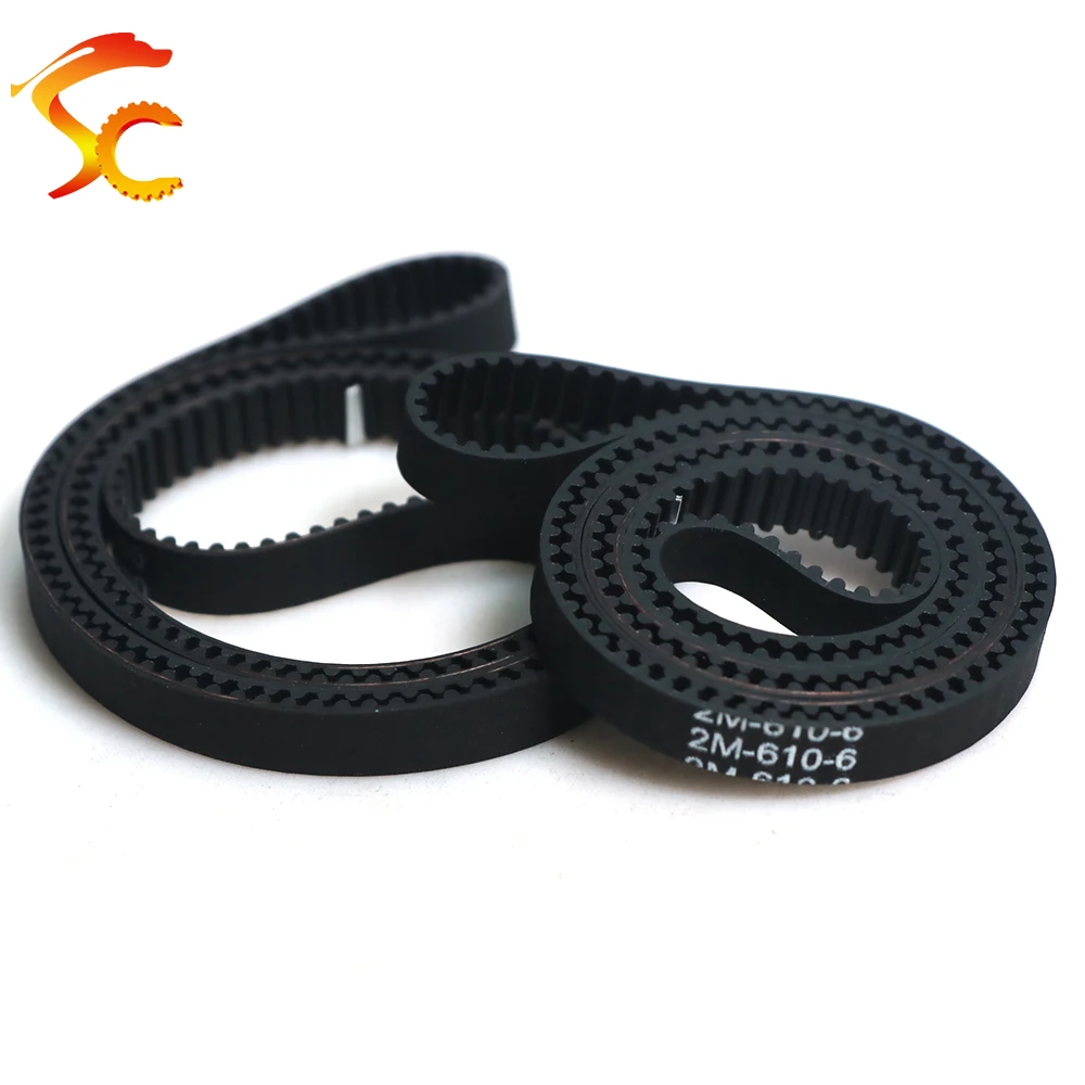 3D printers 2M/GT2 Timing Belt Length 600/604/606/610/616mm Width 9/10/12/15mm Closed Loop Synchronous Belts