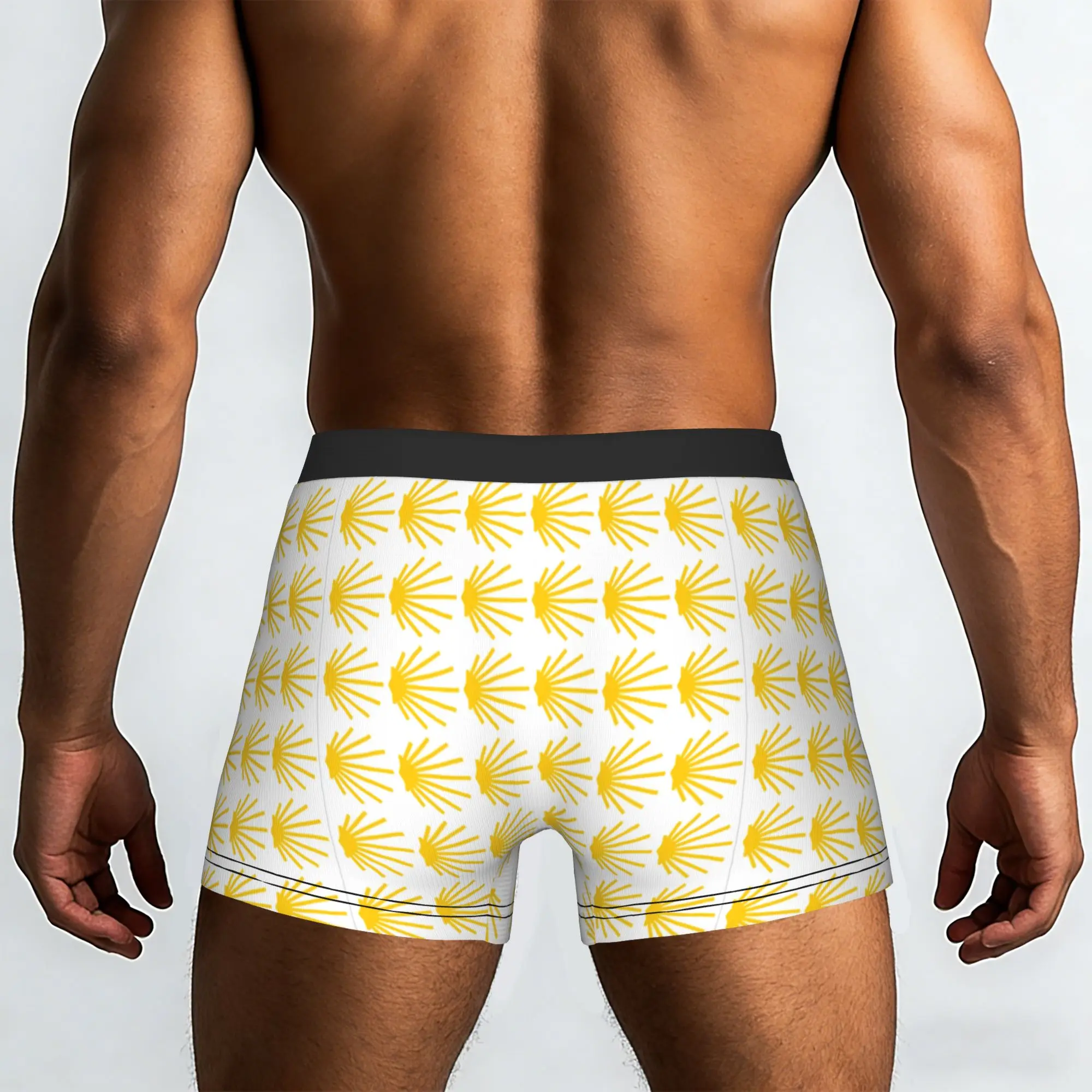 Custom Cool Camino de Santiago Seashell Pattern Boxers Shorts Panties Male Underpants Breathable  Briefs Underwear