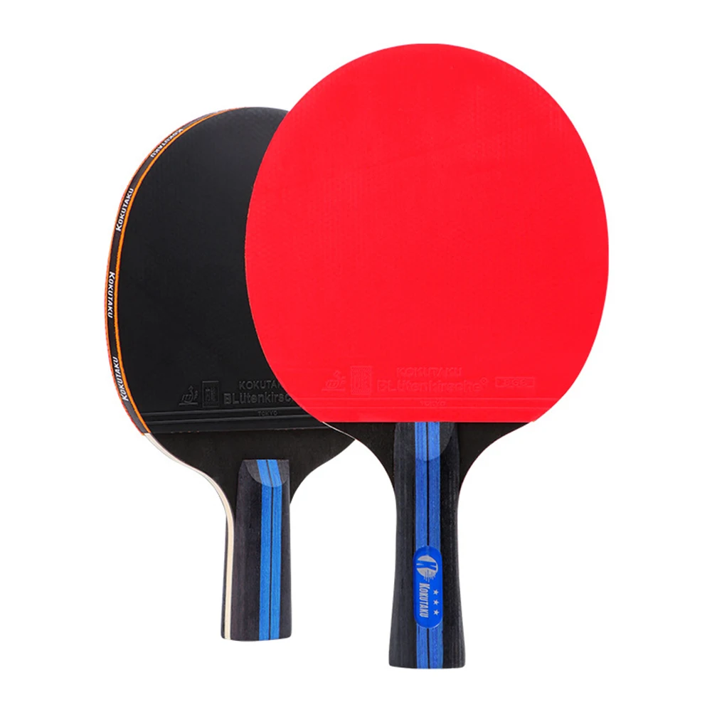 2pcs/set Ping Pong Paddle Professional Table Tennis Racket 5-Layer Pure Wood 6.0mm Blade Racket With Carrying Case For Beginners