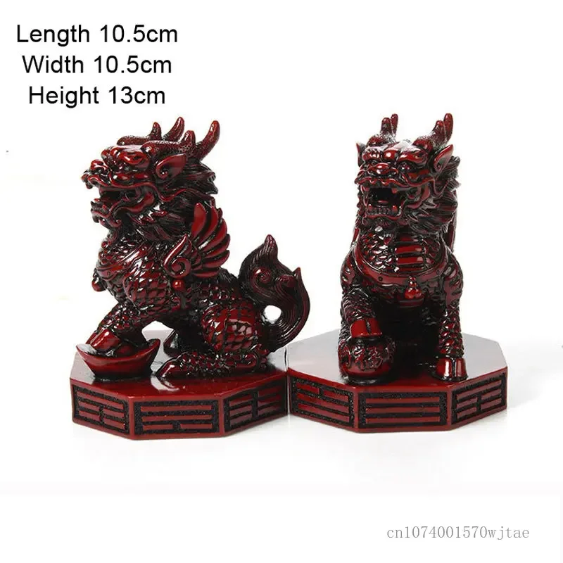 Kylin Animal Sculpture Decoration Pair of Home, Living Room, Bedroom, Office Decor, Resin Crafts Gift image 3