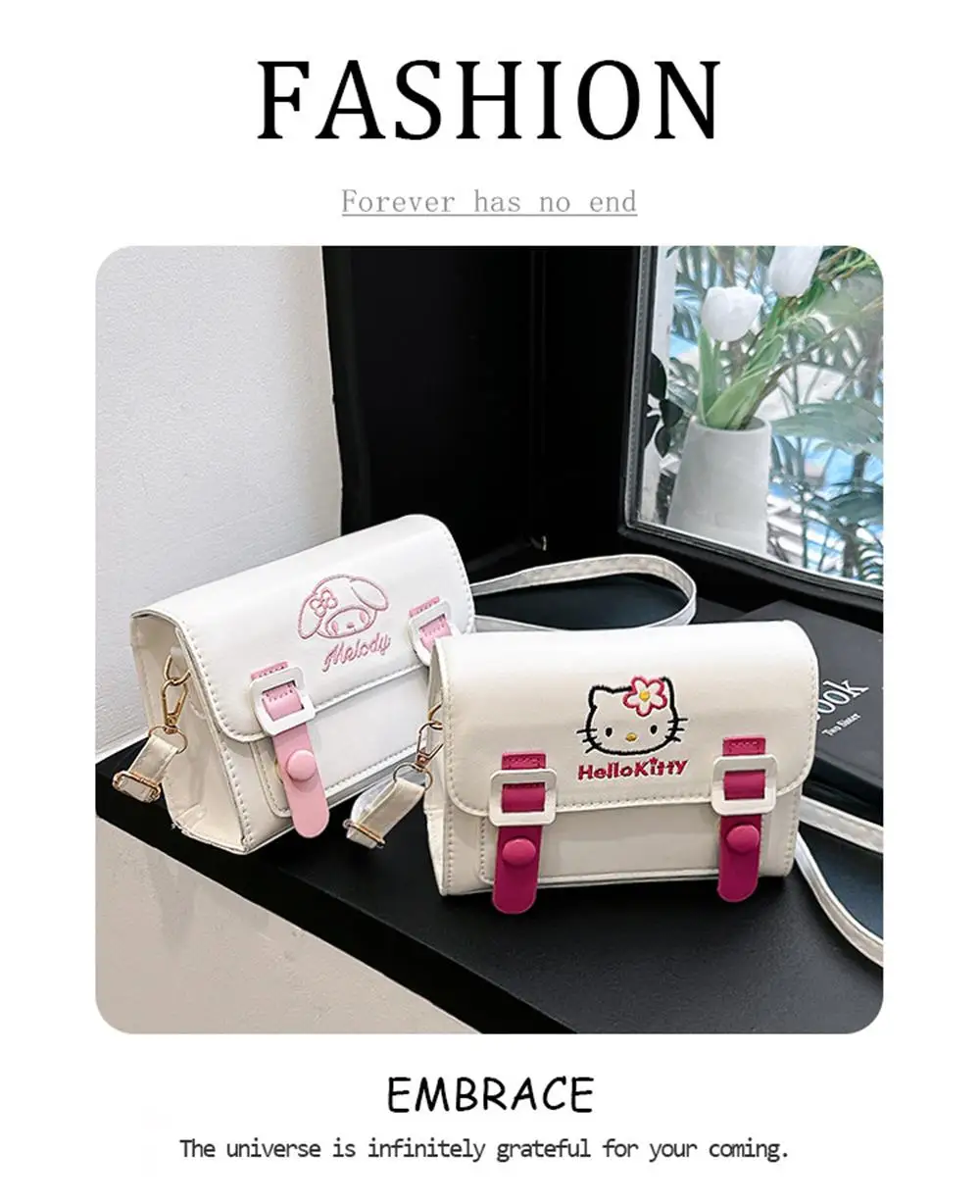 

Niche high-end handbag for women 2025 new model with Hello Kitty pattern ins small square bag style cute contrasting colors jk s