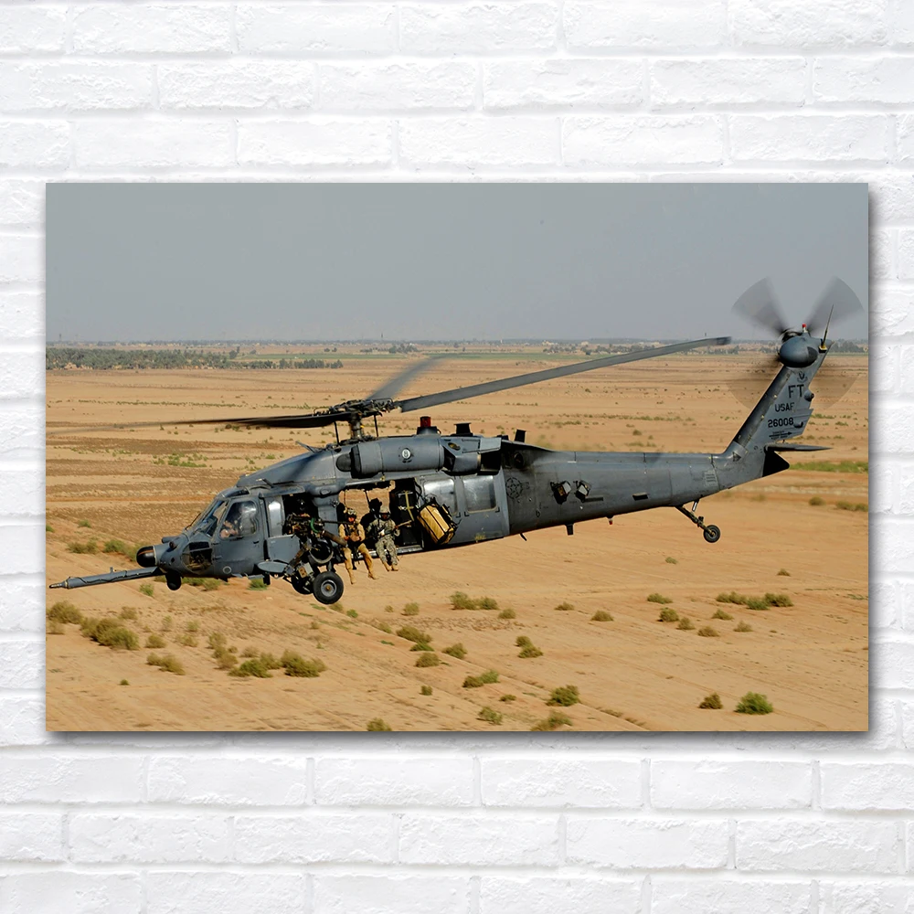 Canvas Poster Sikorsky UH-60 Black Hawk Helicopter Wall Art For Living Room Bedroom Office Home Decor Modern Minimalist Painting
