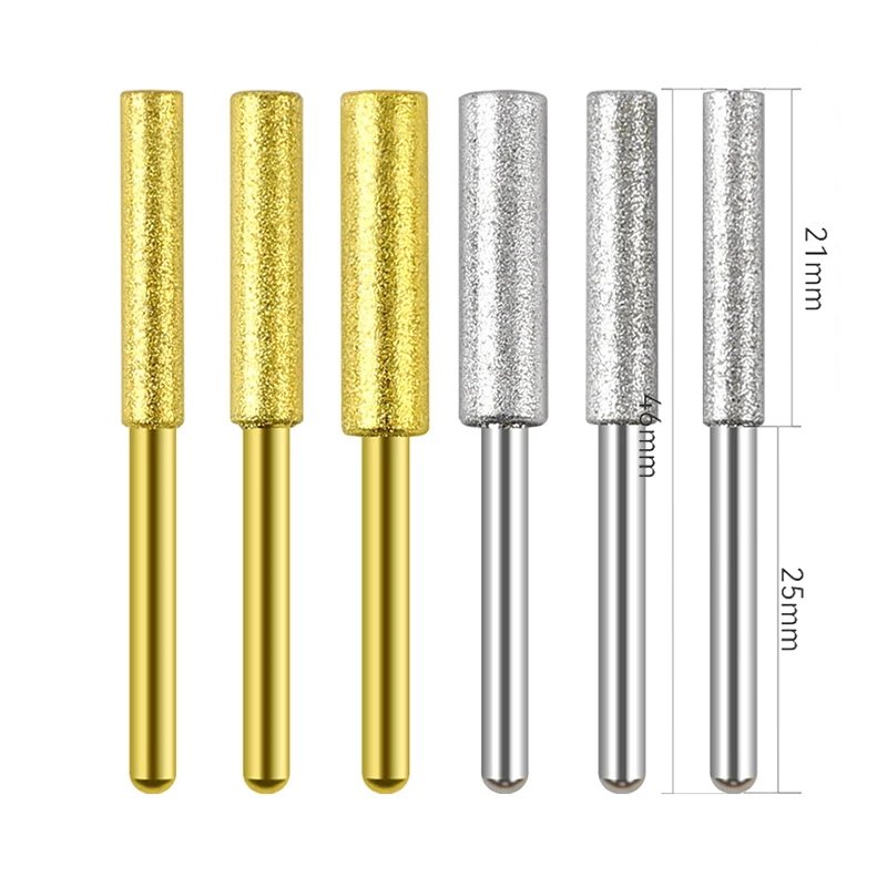 6Pcs Chainsaw Bits Titanium Plated Diamond Sharpener High Hardness Electric Chainsaw File 4- 5.5mm Chainsaw Sharpener Stone