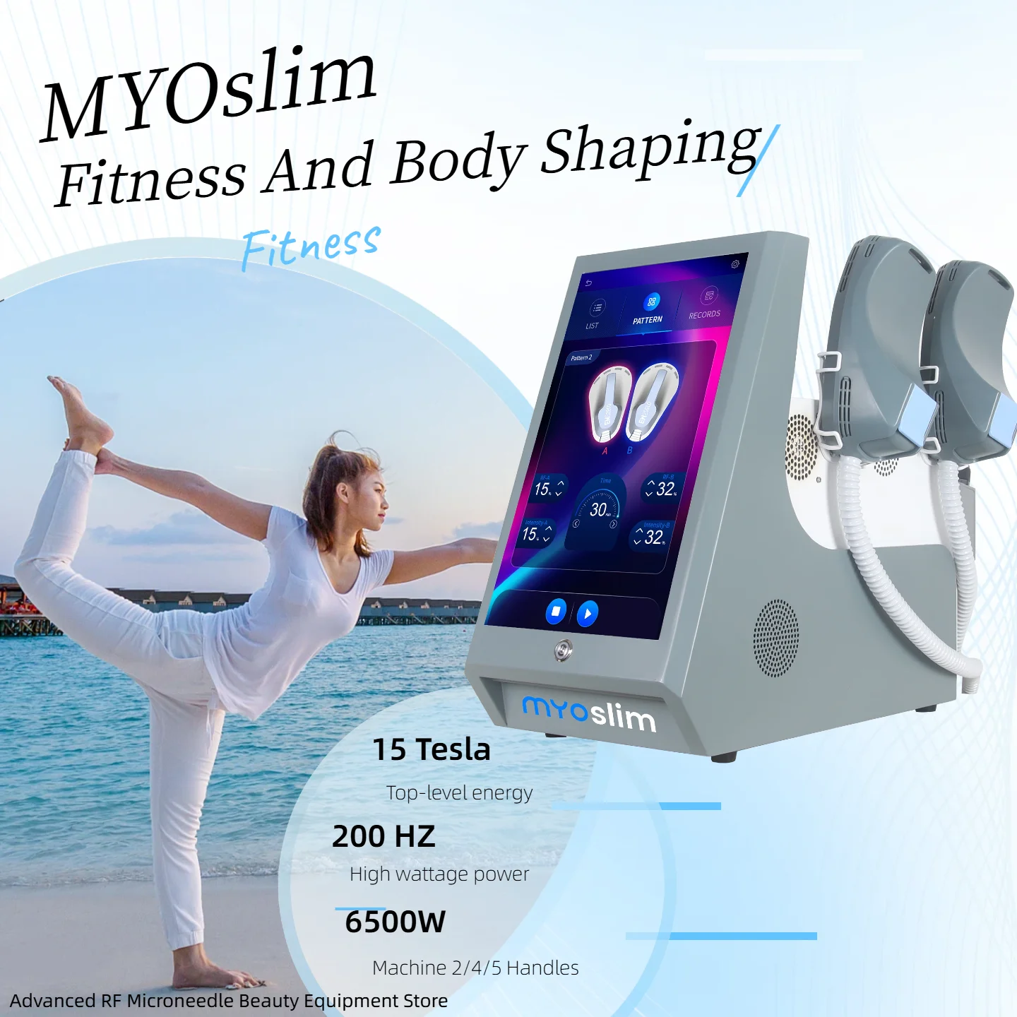 

Portable Home Use MYOSLIM Sculpting NEO RF Machine for Body Slimming HI-EMT PRO Muscle Stimulation Fat Loss