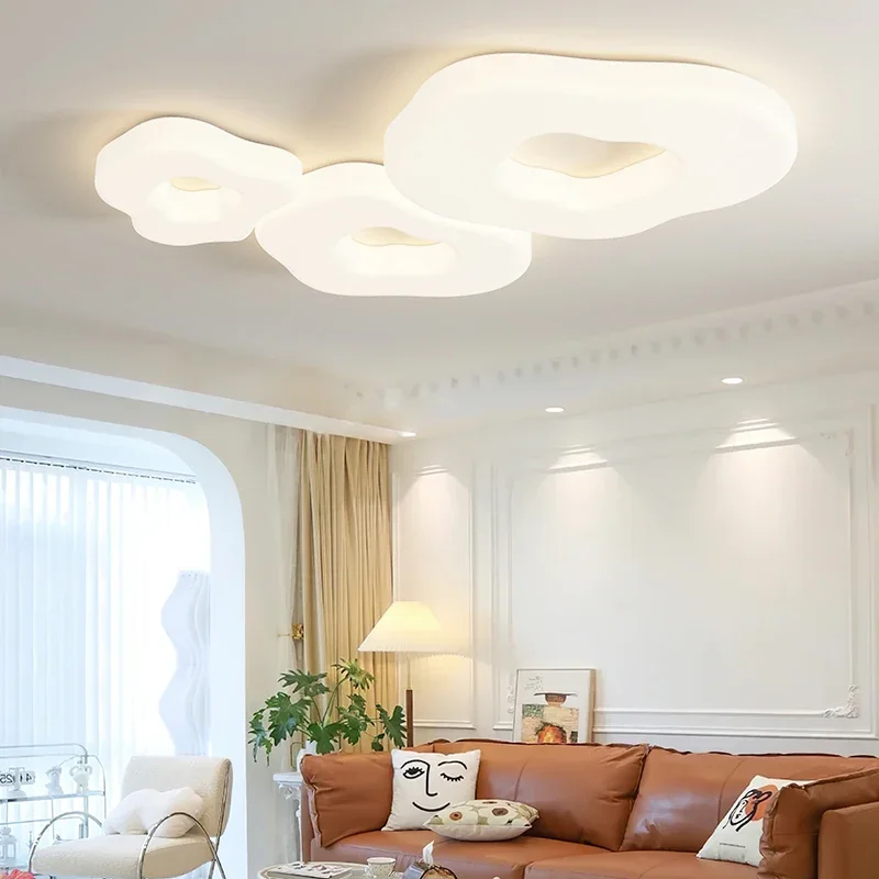 

Living Room Ceiling Lights Cream Style Creative Cookie Cloud Hall Led Chandeliers Modern Minimalist Children's Room Bedroom Lamp