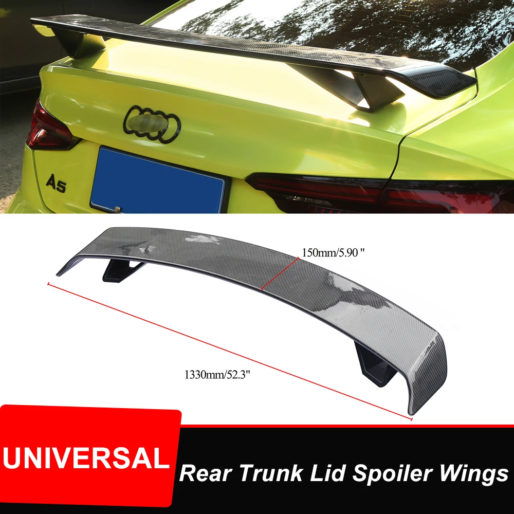 

For Audi A4 A5 A6 A7 TT F10 E60 F30 G20 Sedan Universal Rear Trunk Lid Car Spoiler Wings Black Carbon ABS 133CM Accessories Part