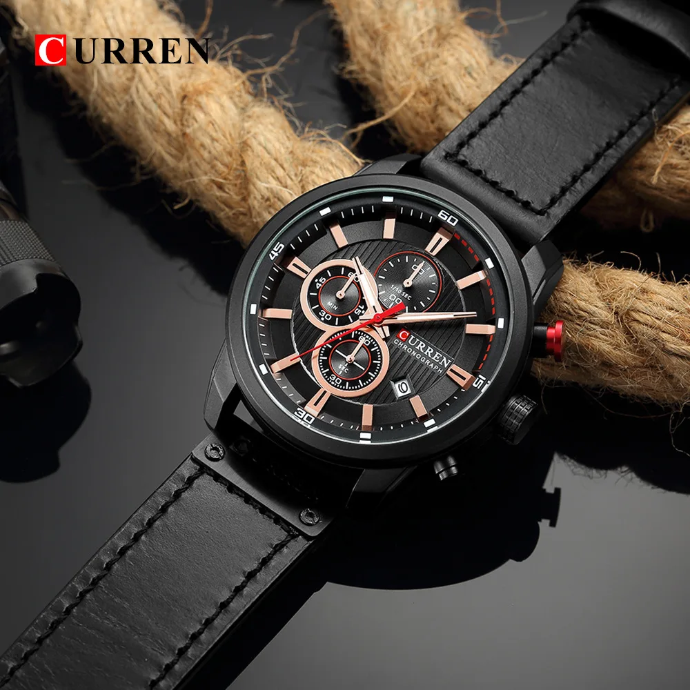 

Fashionable men's watch luxury quartz chronograph sports watch business men's watch