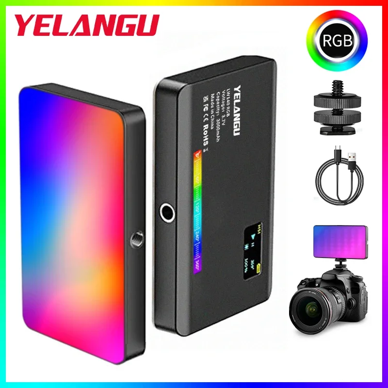 YELANGU RGB LED Video Light Photography Fill Lighting Panel 2500-9000K Vlog Live Streaming for DSLR iPhone Android Smartphone