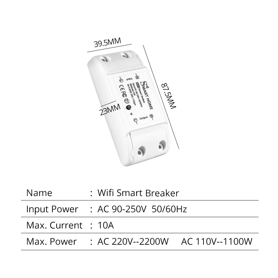 Tuya Smart WiFi Switch 10A Intelligent Universal Breaker Smart Life APP Remote Alexa Google Home funzione Timer di controllo vocale