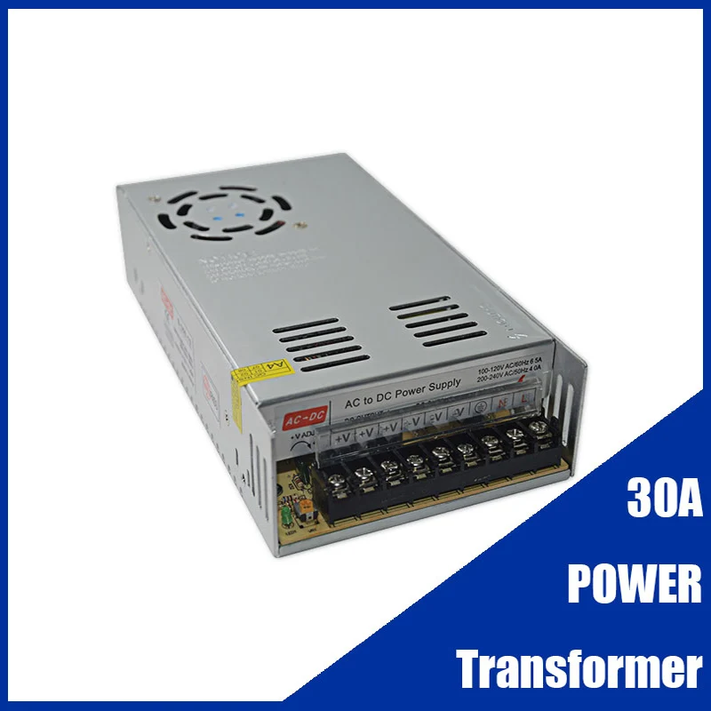 Switching Power Supply 30A DC 12V 24V Light Transformer AC 100-240V Source Adapter Voltage Regulator SMPS For LED Strips CCTV