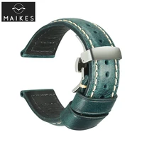 Accesorios para reloj, correas de reloj de 20mm, 22mm y 24mm, correa de reloj de cuero de vaca, cierre de hebilla de mariposa, correa de reloj