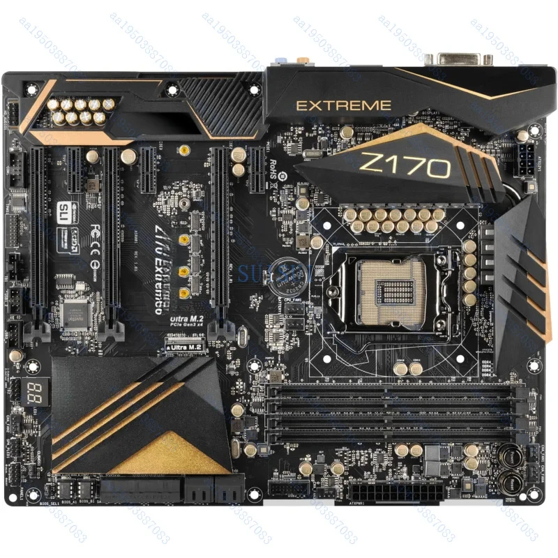 

USED For ASROCK Z170 extreme6 motherboard LGA1151 DDR4 64G DP+DVI+HDMI ATX Tested